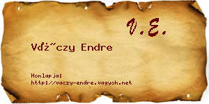 Váczy Endre névjegykártya