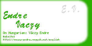 endre vaczy business card